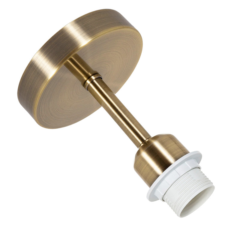 Ceiling Light Fitting for Industrial Style Light Bulbs, Antique Brass