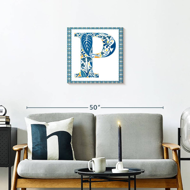 Keiri Floral Pattern Letter P, 20'' H x 20'' W