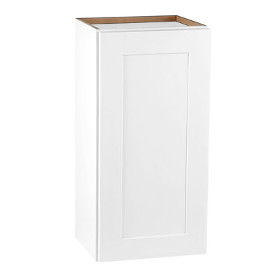 Solid Wood Single Door Wall Cabinet In White For Lounge Bathroom Garage Storage, Adjustable Shelves, Soft - Close Hinges, Easy Click Assembly, 15"W12"D30"H, Lacquered Finish, To Clean, Waterproof Of