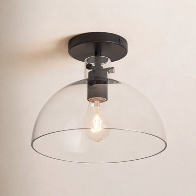Martins Single Light Glass Semi Flush Mount