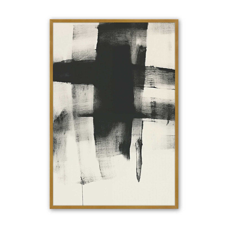 Charcoal Whisper I Print, Polished Gold Framed, 21.25" H x 17.25" W