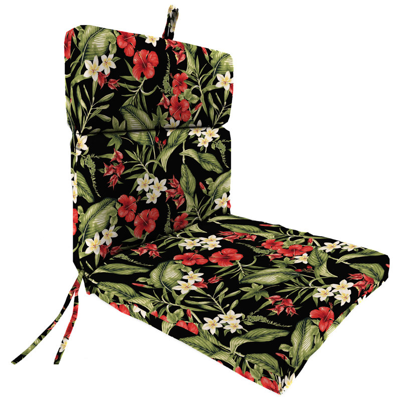 22" x 44" Outdoor Chair Cushion with Ties and Loop, Capulet Rojo