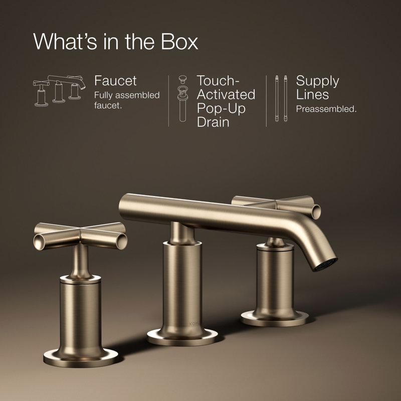 Purist Widespread Bathroom Sink Faucet, Vibrant Brushed Bronze