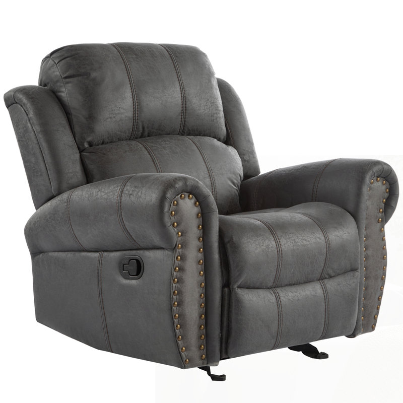 Fauteuil inclinable manuel en daim de 40,75 po de largeur