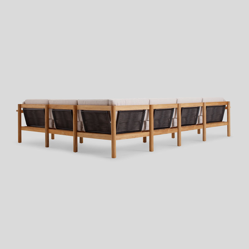 Haven Outdoor - Seat Patio Sectional, Sunbrella Ashe, 8