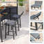  3 Pcs Patio Bar Set With 2 Bar Stools Tempered Glass Bar Table Storage Shelf