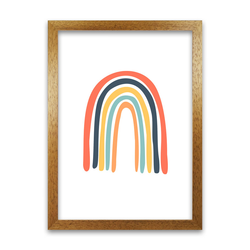Rainbow On White Original - Print, Oak Frame, 84cm H x 59cm W x 3cm D