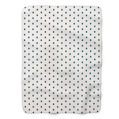 Couverture en sherpa de première qualité bleu marine à pois