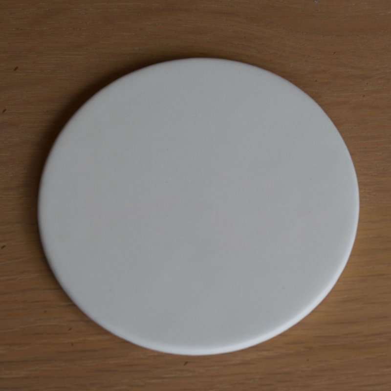 Leather Round 1 Piece Coaster, White, 0.12" H x 4" W x 4" D