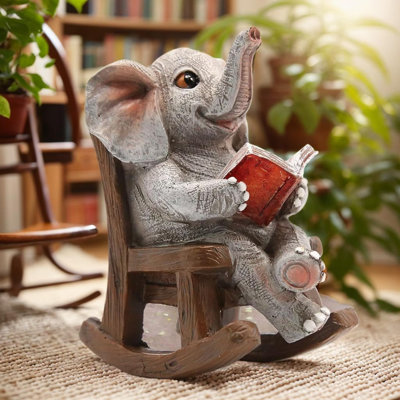 Statue de jardin solaire Lucky Elephant