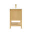 Meuble-lavabo pré-assemblé en bois de frêne de 20 po, tablette réglable, lavabo facile à nettoyer, pieds d'armoire amovibles, petits espaces de salle de bain blancs et compacts