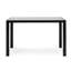Table de salle à manger 4 places avec plateau en verre trempé anti-rayures, 117 x 69,4 x 74,9 cm, noire, capacité de charge maximale de 77 kg. Structure en verre et métal, 74,9 x 117 x 69,4 cm.