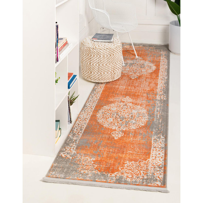 Malynn Oriental Area Rug, Runner 2'7" x 10', Orange