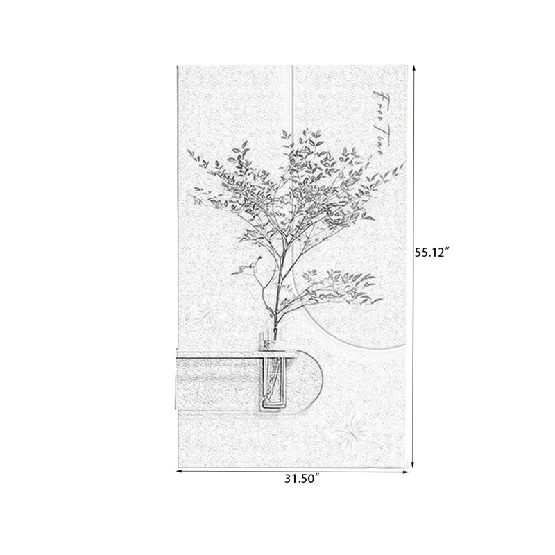 Simulation de grès, plante lumineuse, peinture suspendue pour salon, H 55,12 po x l 31,5 po