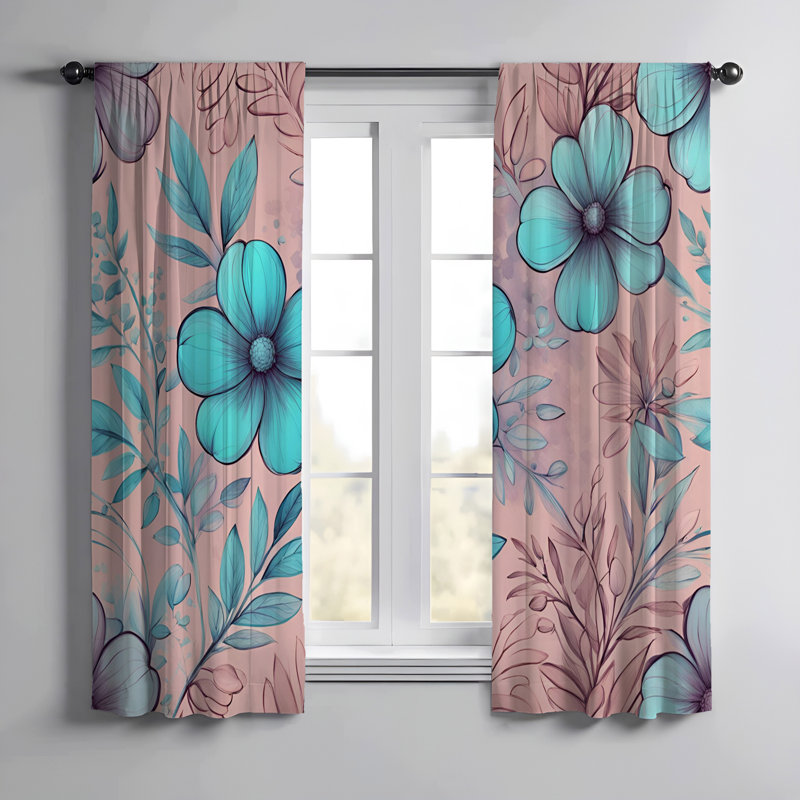 Paire de rideaux semi-transparents en polyester Finntan, L 40 po x L 52 po