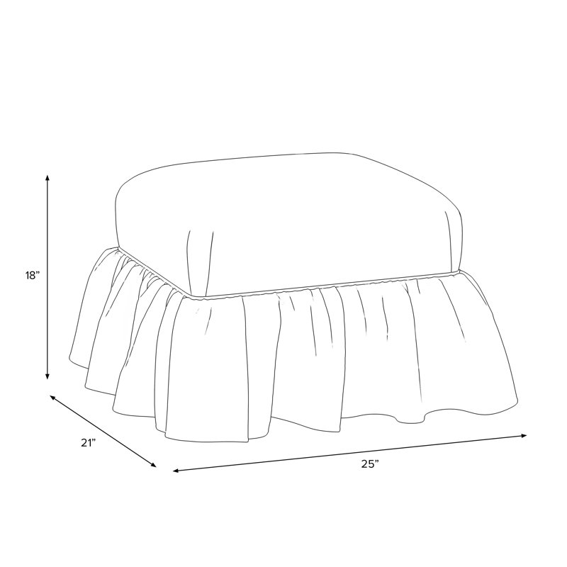 June Upholstered Ottoman, Relaxed Linen Cream