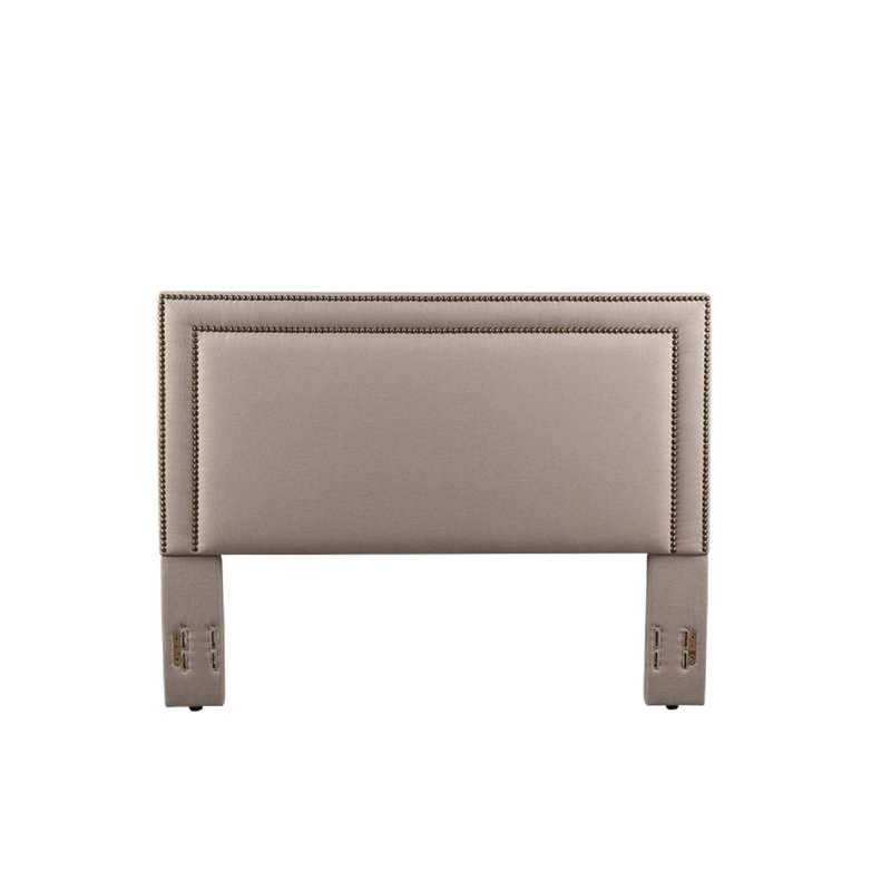 Kharbanda Upholstered Headboard, Full/Queen, Taupe Linen