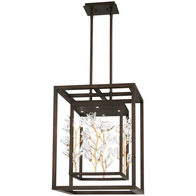 Luminaire suspendu carré unique à 4 lumières