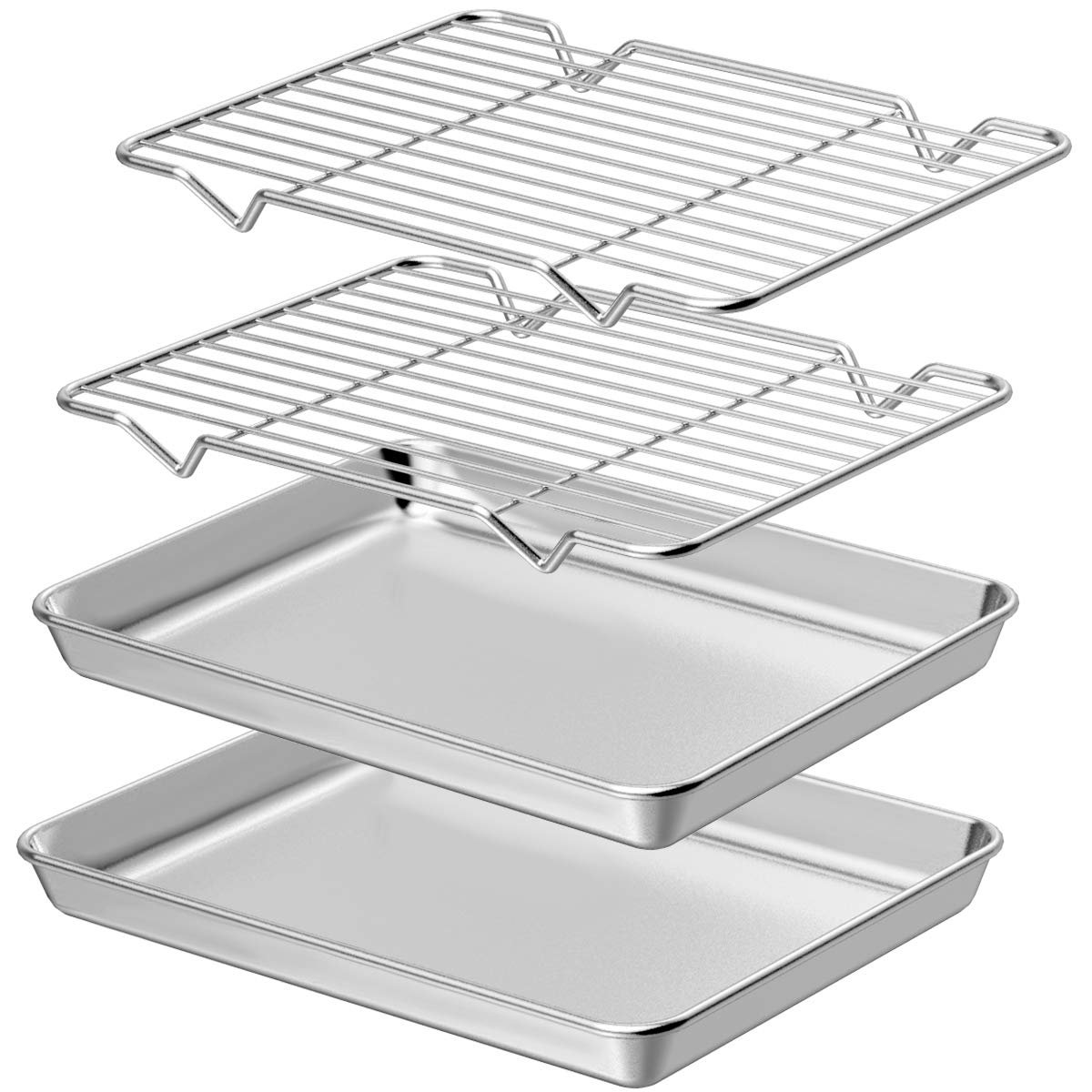 COOREL Stainless Steel Cookie Pan Baking Tray With Cooling Rack
