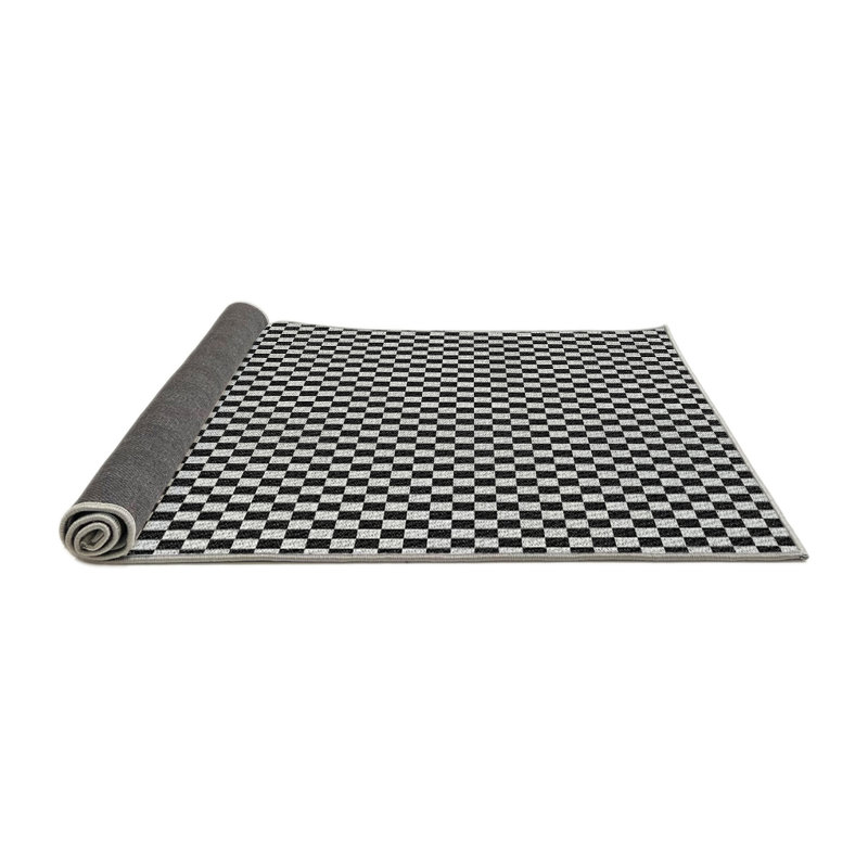 Tapis noir / blanc à motif d'Othoson, Rond 6 pi