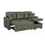 Canapé-lit, canapé modulaire avec lit escamotable, méridienne réversible, canapé modulaire avec rangement, tissu respirant vert olive, solution pour petit espace, canapé-lit convertible, mobilier de salon, canapé en L