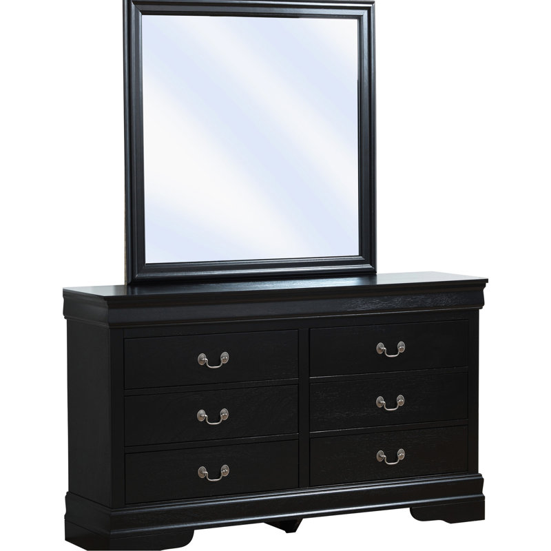 Élégante commode traditionnelle en noir foncé - H 33 po x l 57 po x P 16 po, fabriquée avec du bois de pin et durable, sans assemblage pour un look classique