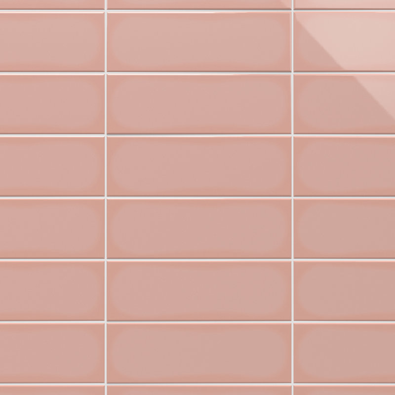 Carrelage mural en porcelaine polie 3,93 po x 11,81 po Remington (caisse de 13,55 pieds carrés / caisse), Rose