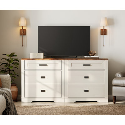 Commode 8 tiroirs pour chambre blanche
