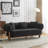 Round Arm Curved Sofa-Black-352870668