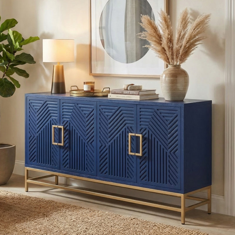 Console de 60 po pour le couloir, Bleu marine