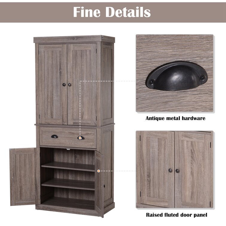 Davares 71 Kitchen Pantry Loon Peak Finish: Charcoal