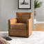 Fauteuil club pivotant en cuir véritable Arsim-897472078