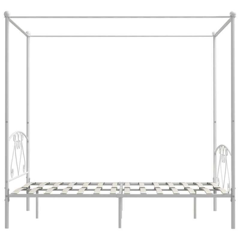 Zackery Metal Bed, European Double (140 x 200 cm), white