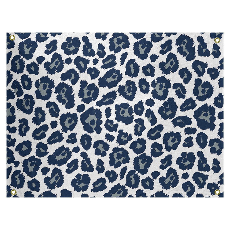 Tapisserie de football en polyester Dallas, H 59 po x l 80 po, Blanc / bleu marine