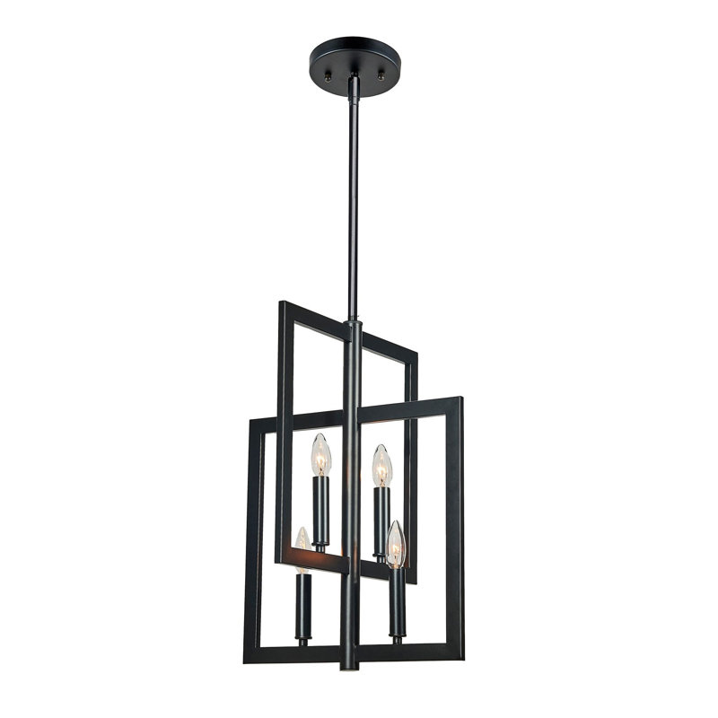 Luminaire suspendu noir à 4 lumières Gladsheim