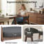 Chaise rembourrée de style Mid-Century avec dossier courbé et pieds en bois massif-612857609
