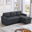 Canapé modulaire rembourré escamotable avec méridienne de rangement, canapé d'angle convertible-1280363397