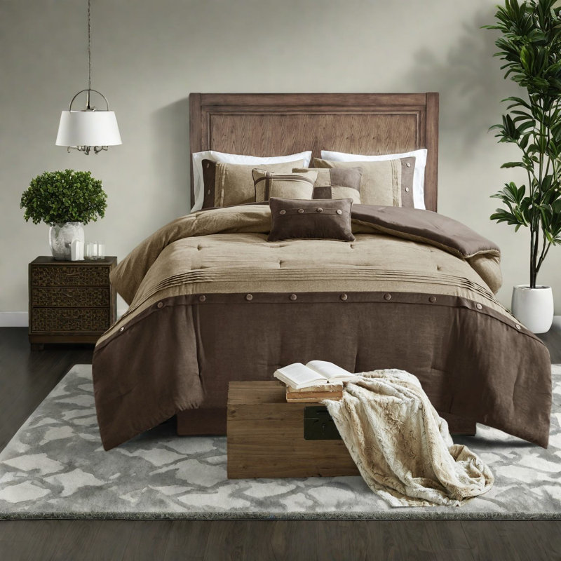 Premium Faux Suede Bedding Sets, Hypoallergenic Comfort, Lodge Style