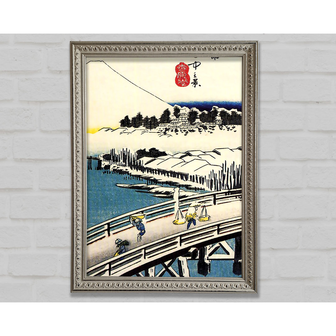 Eine Brücke im Schnee von Hiroshige - Einzelne Bilderrahmen Kunstdrucke