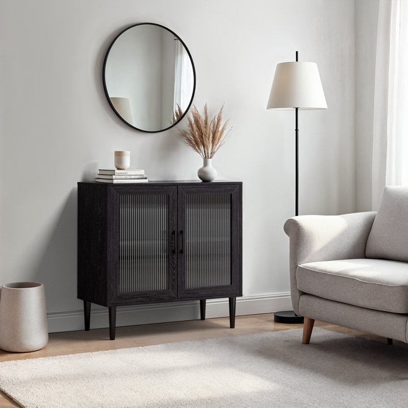 Buffet compact 31,5 "avec portes en verre cannelé