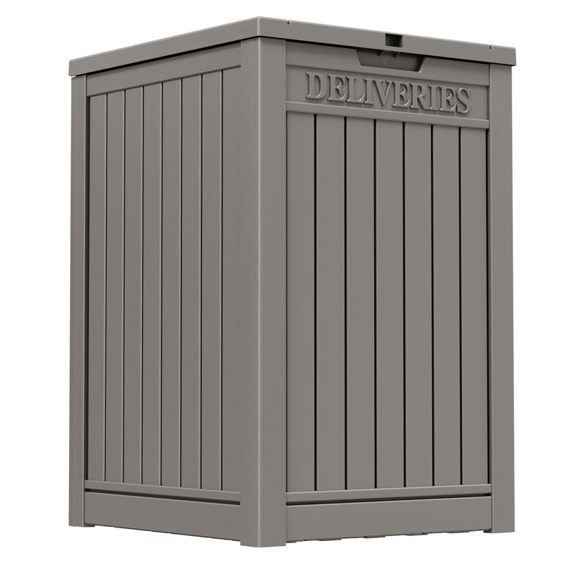 48 Gallon Courier Box Rugged Outdoor Lockable Storage Boxes, Gray
