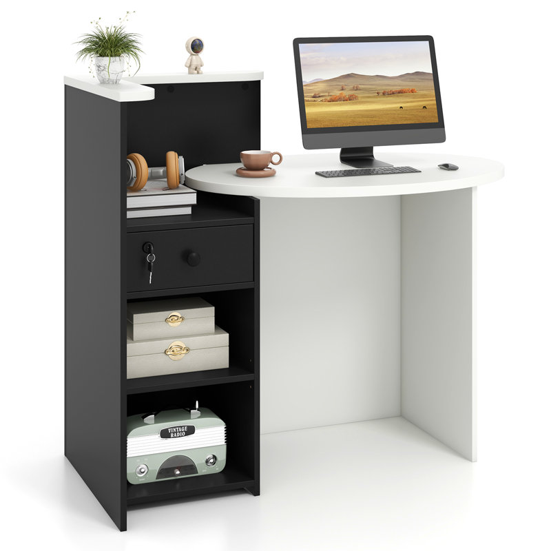 Corner Manufactured Wood Reception Desk
