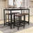 Galey Modern 5-Piece Dining Set, Dining Table with Steel Base and Nesting Stools-958245952