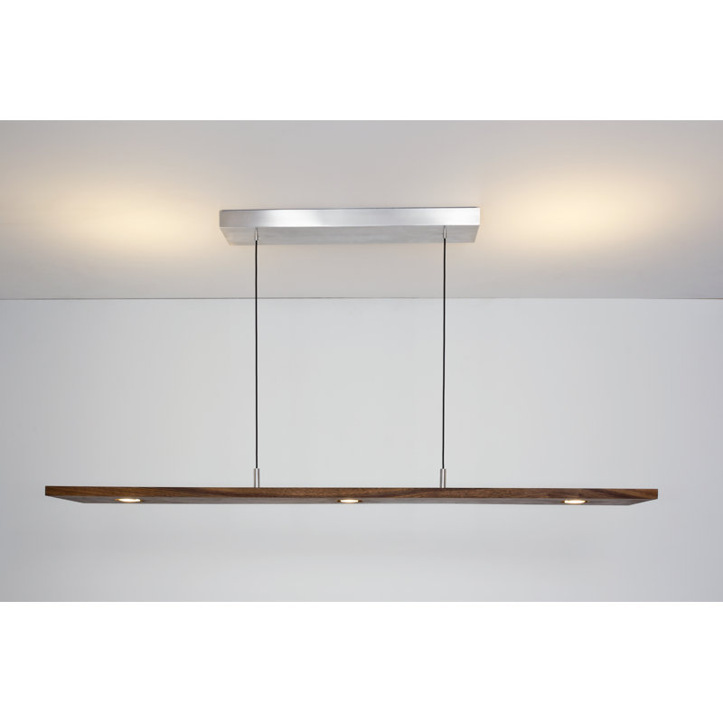 Vix Dimmable LED Pendant, 2700K, 0.75" H x 34" W x 8" D, Oiled Walnut