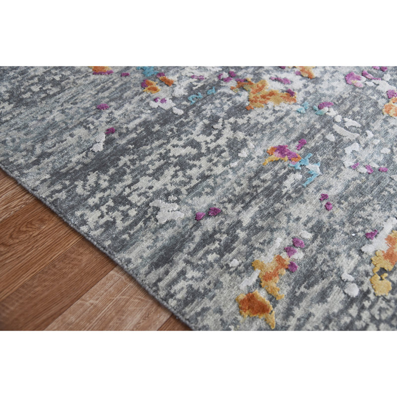 Essence Abstract Area Rug in Pink, Rectangle 10' x 14'