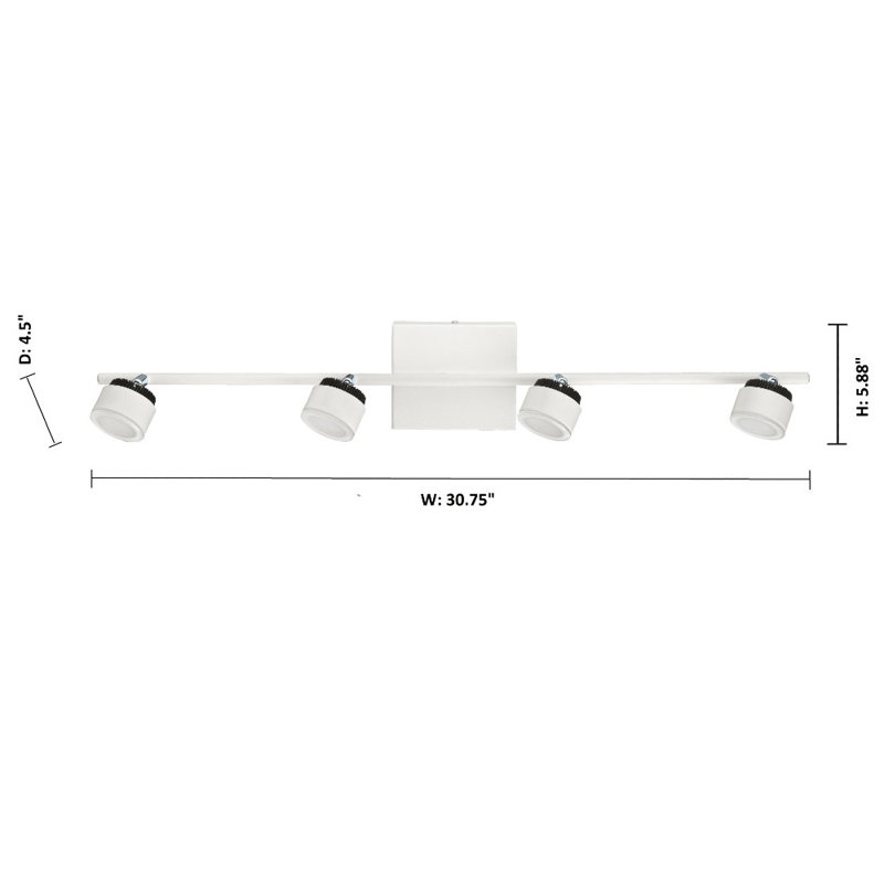 Ardella 30.71'' 4 -Light Fixed Track Track Kit with Dimmable and Adjustable Head
