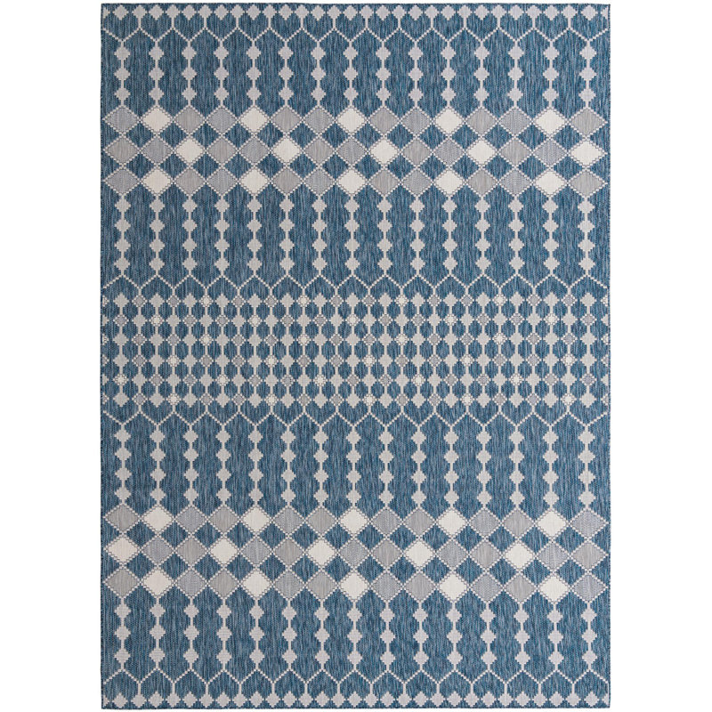 Outdoor Preen Area Rug Denim Color, Rectangle 10' x 14'