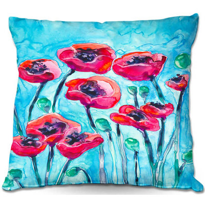 Couch Poppy Sky Throw Pillow