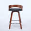 Ensemble de 2 tabourets de bar, tabourets de bar pivotants à dossier bas, chaises de bar en bois avec coussin moelleux, siège d'une hauteur de 25 po (noir, comptoir de 25 po)