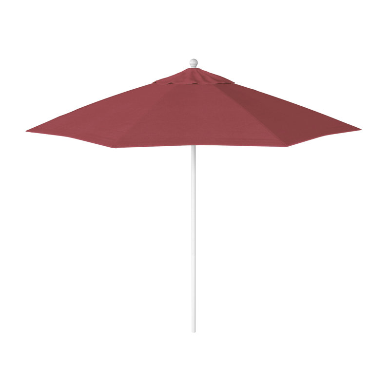 Parasol de marché octogonal 9 pi Willa, Toile Sunbrella® rose vif, Matted White